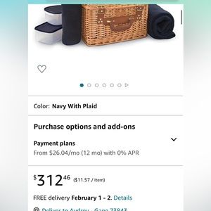 Picnic Time Canterbury Deluxe Picnic Basket for 2.